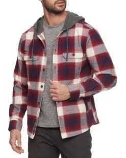 Cheap Shirts Store 35 EASTCHESTER HERRINGBONE HOODED SHIRT JACKET