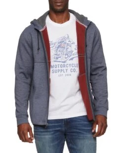 TRENT BLOCKED BONDED FLEECE FULL-ZIP HOODIE 10 TRENT BLOCKED BONDED FLEECE FULL-ZIP HOODIE -Cheap Shirts Store COREKT1478 TRENT BLOCKED BONDED FLEECE FULL ZIP HOODED JACKET BLUE COMBO 005