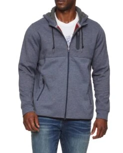 TRENT BLOCKED BONDED FLEECE FULL-ZIP HOODIE