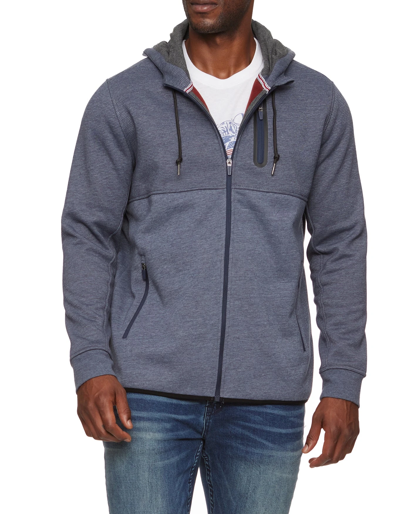 TRENT BLOCKED BONDED FLEECE FULL-ZIP HOODIE 1 TRENT BLOCKED BONDED FLEECE FULL-ZIP HOODIE