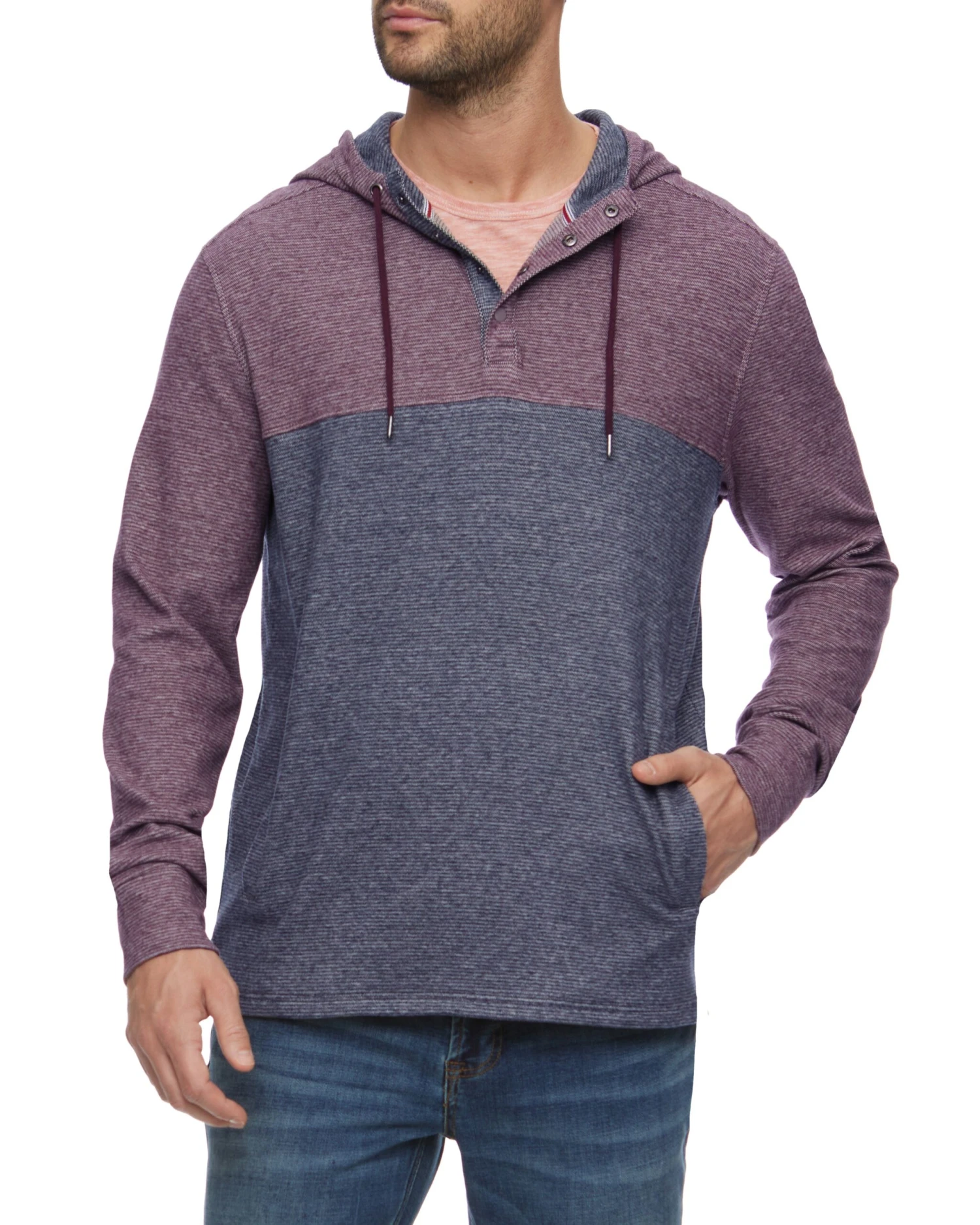 HIGHFILL SUPER-SOFT COLORBLOCK HOODED HENLEY 3 HIGHFILL SUPER-SOFT COLORBLOCK HOODED HENLEY - Image 3