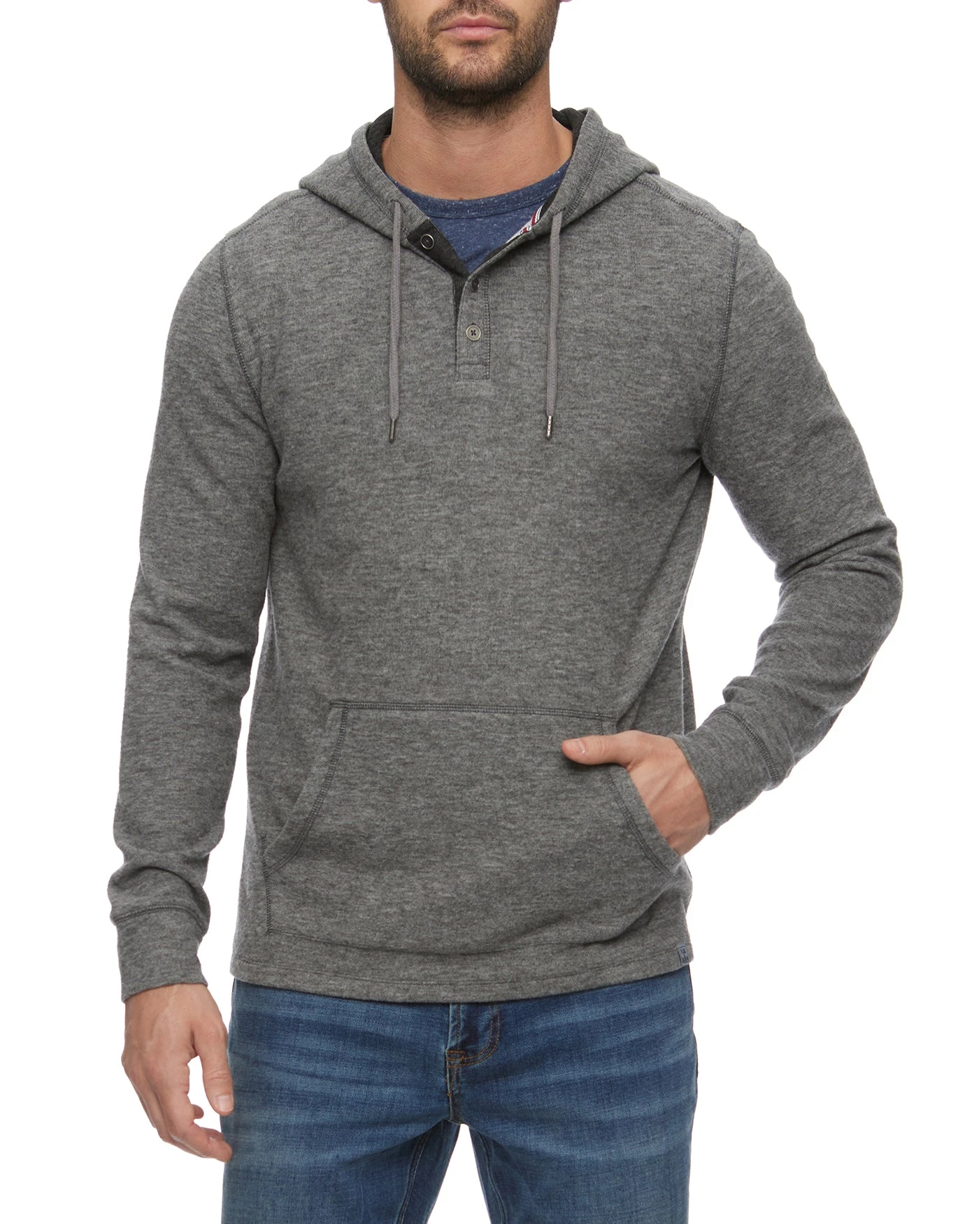 HERO TEXTURED KNIT HOODED HENLEY 1 HERO TEXTURED KNIT HOODED HENLEY