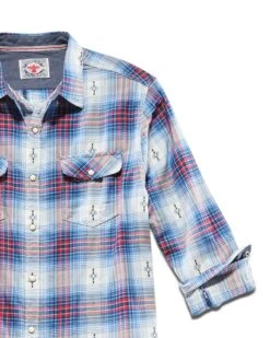 DOYLE WESTERN SHIRT 6 DOYLE WESTERN SHIRT -Cheap Shirts Store DS FA22WS821 DOdYLE LS WESTERN SHIRT WHITE NAVY RED 010