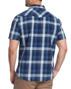 ALPINE VINTAGE WASHED WESTERN SHIRT (FINAL SALE) 9 ALPINE VINTAGE WASHED WESTERN SHIRT (FINAL SALE) -Cheap Shirts Store DS SM21WS048 DANDRIDGE SS WESTERN VINTAGE WASH SHIRT INDIGO WHITE 026