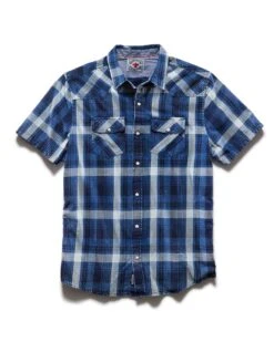 ALPINE VINTAGE WASHED WESTERN SHIRT (FINAL SALE) 8 ALPINE VINTAGE WASHED WESTERN SHIRT (FINAL SALE) -Cheap Shirts Store DS SM21WS048 DANDRIDGE SS WESTERN VINTAGE WASH SHIRT INDIGO WHITE 034