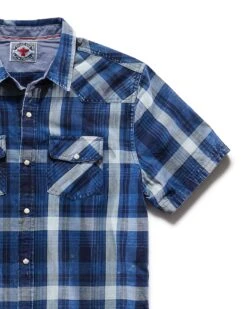 ALPINE VINTAGE WASHED WESTERN SHIRT (FINAL SALE) 10 ALPINE VINTAGE WASHED WESTERN SHIRT (FINAL SALE) -Cheap Shirts Store DS SM21WS048 DANDRIDsGE SS WESTERN VINTAGE WASH SHIRT INDIGO WHITE 034