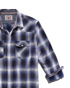 ARLINGTON VINTAGE WASHED WESTERN SHIRT 10 ARLINGTON VINTAGE WASHED WESTERN SHIRT -Cheap Shirts Store DS SP22WS084 ARLINGTTON LS VINTAGE WASH HERRINGBONE WESTERN SHIRT NAVY WHITE 006