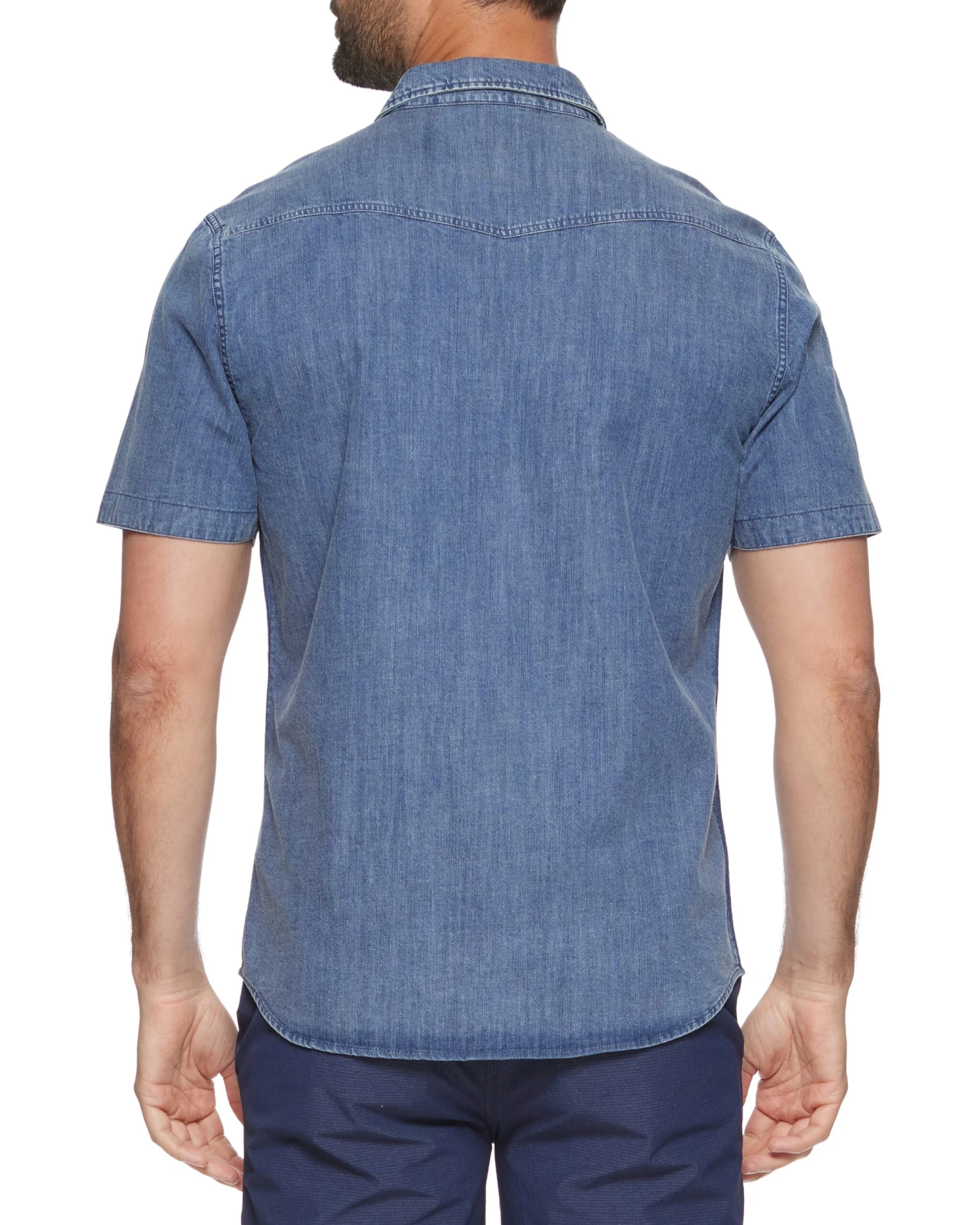 CROSSVILLE CHAMBRAY STRETCH WESTERN SHIRT (FINAL SALE) 3 CROSSVILLE CHAMBRAY STRETCH WESTERN SHIRT (FINAL SALE) - Image 3