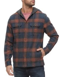 ROCKINGHAM HOODED SHIRT JACKET -Cheap Shirts Store FA22OW801 BROWN 013