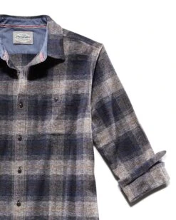 LINDEN HERRINGBONE FLANNEL SHIRT 8 LINDEN HERRINGBONE FLANNEL SHIRT -Cheap Shirts Store FA22WS213 LINDEN LS HrERRINGBONE FLANNEL SHIRT NAVY GREY 007