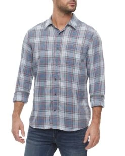 WESTLEY VINTAGE SOFT SHIRT -Cheap Shirts Store FA22WS878 NAVY LIGHT BLUE CORAL 014 1