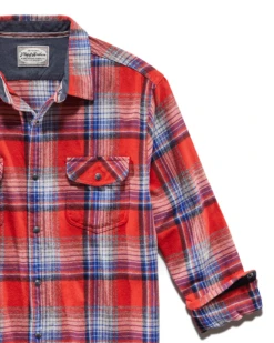 CONROE FLANNEL SHIRT 15 CONROE FLANNEL SHIRT -Cheap Shirts Store FA22WSs824 CONROE LS DOUBLE POCKET FLANNEL SHIRT RED BLUE WHITE 003