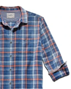 WOODWAY VINTAGE WASHED SHIRT 8 WOODWAY VINTAGE WASHED SHIRT -Cheap Shirts Store FA22WsS834 WOODWAY LS VINTAGE WASH SHIRT NAVY ORANGE BLUE 003