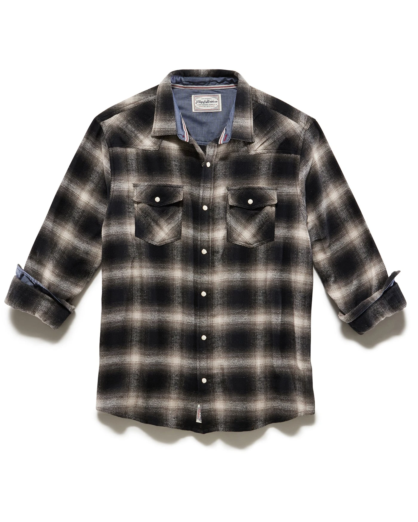 HILLARD HERRINGBONE WESTERN SHIRT 2 HILLARD HERRINGBONE WESTERN SHIRT - Image 2