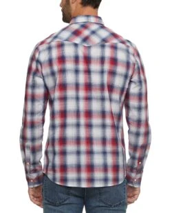 NASH SLUB WESTERN SHIRT 7 NASH SLUB WESTERN SHIRT -Cheap Shirts Store FA23WS1566V WESTERN SHIRT NAVY RED WHITE 010