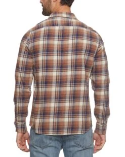 GALLANT FLANNEL SHIRT 9 GALLANT FLANNEL SHIRT -Cheap Shirts Store FA23WS1592 GALLANT LS VINTAGE WASH DOUBLE POCKET FLANNEL SHIRT TAN BROWN NAVY 585