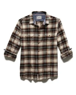 GORMAN FLANNEL SHIRT 8 GORMAN FLANNEL SHIRT -Cheap Shirts Store FA23WS1623 GORMAN LS DOUBLE POCKET FLANNEL SHIRT BROWN CREAM BLACK 006