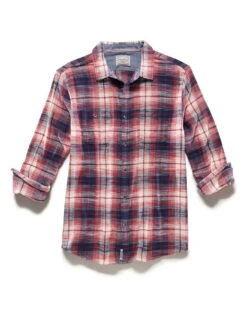 PATTERSON STRETCH FLANNEL SHIRT 10 PATTERSON STRETCH FLANNEL SHIRT -Cheap Shirts Store FA23WS1632 PATTERSON LS STRETCH DOUBLE POCKET FLANNEL SHIRT NAVY RED WHITE 005 1
