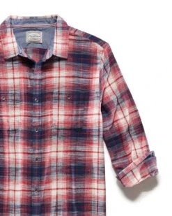 PATTERSON STRETCH FLANNEL SHIRT 12 PATTERSON STRETCH FLANNEL SHIRT -Cheap Shirts Store FA23WS16332 PATTERSON LS STRETCH DOUBLE POCKET FLANNEL SHIRT NAVY RED WHITE 005 1
