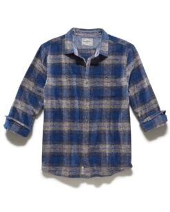 LINDEN FLANNEL SHIRT 7 LINDEN FLANNEL SHIRT -Cheap Shirts Store FA23WS1634 LINDEN LS DOUBLE POCKET FLANNEL SHIRT NAVY GREY 003