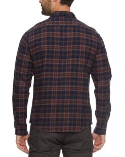 OLIVER STRETCH FLANNEL SHIRT 9 OLIVER STRETCH FLANNEL SHIRT -Cheap Shirts Store FA23WS1685 OLIVER LS DOUBLE POCKET FLANNEL SHIRT NAVY BROWN 396 1