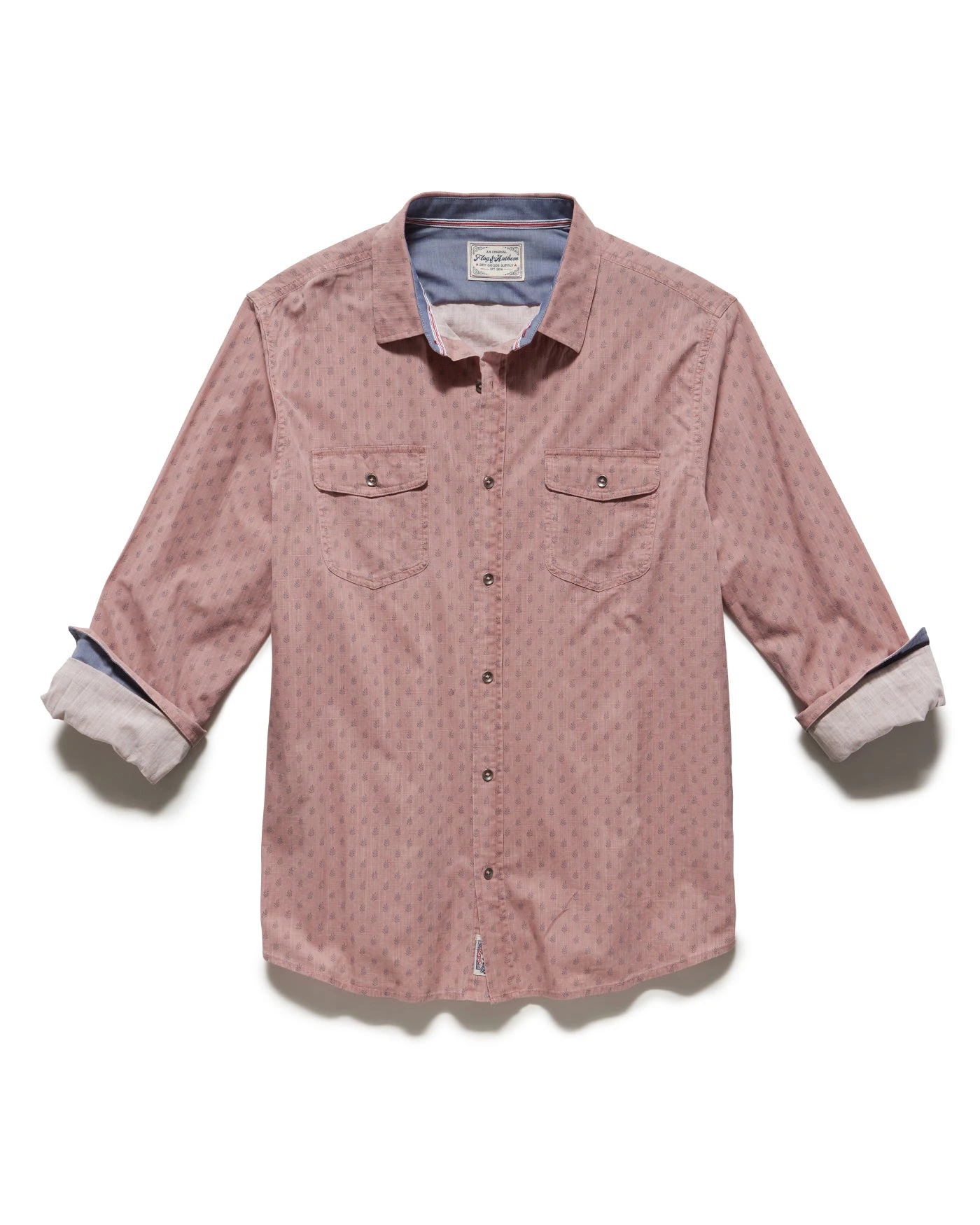 ALFRED LEAF PRINT VINTAGE WASHED SHIRT 2 ALFRED LEAF PRINT VINTAGE WASHED SHIRT - Image 2