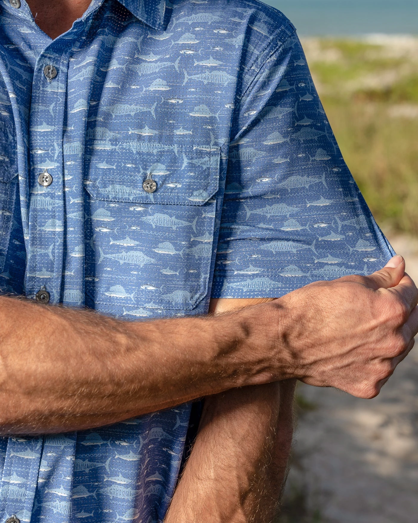 MADEFLEX FISH PRINT UPF PERFORMANCE SHIRT (FINAL SALE) 2 MADEFLEX FISH PRINT UPF PERFORMANCE SHIRT (FINAL SALE) - Image 2