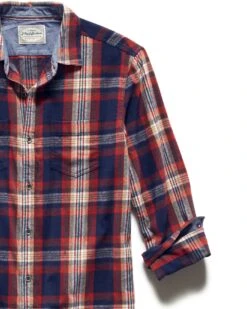 RUSTON FLANNEL SHIRT 9 RUSTON FLANNEL SHIRT -Cheap Shirts Store HO20WS094 RUSTON LS DOUBLE PlOCKET FLANNEL SHIRT NAVY RED BROWN 133