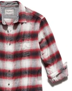 RIVERDALE OMBRE FLANNEL SHIRT 7 RIVERDALE OMBRE FLANNEL SHIRT -Cheap Shirts Store HO21WS034 RRIVERDALE LS OMBRE PLAID FLANNELSHIRT RED WHITE CHARCOAL 006