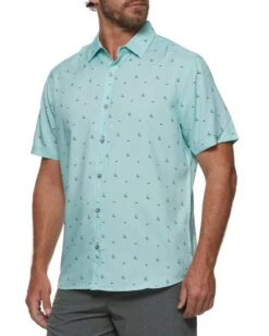 MADEFLEX BOAT & SHARK PRINT UPF PERFORMANCE SHIRT (FINAL SALE) -Cheap Shirts Store M COREWS1314V MINT 004