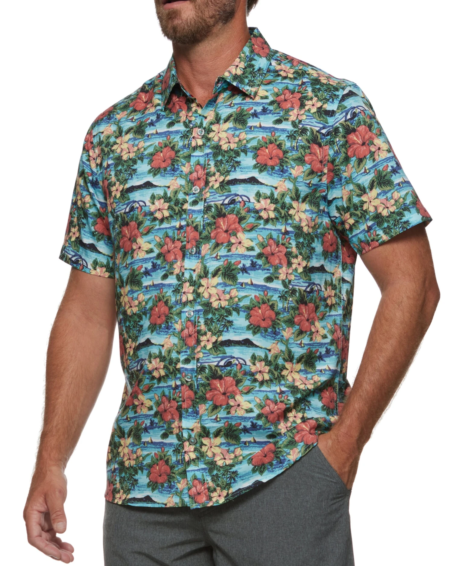 MADEFLEX HAWAIIAN PRINT UPF PERFORMANCE SHIRT 1 MADEFLEX HAWAIIAN PRINT UPF PERFORMANCE SHIRT