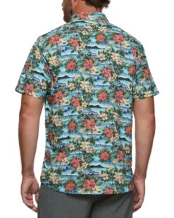 MADEFLEX HAWAIIAN PRINT UPF PERFORMANCE SHIRT 8 MADEFLEX HAWAIIAN PRINT UPF PERFORMANCE SHIRT -Cheap Shirts Store M CREWS1495V AQUA MUL 012