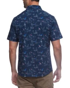 MADEFLEX SAILBOAT PRINT UPF PERFORMANCE SHIRT (FINAL SALE) 8 MADEFLEX SAILBOAT PRINT UPF PERFORMANCE SHIRT (FINAL SALE) -Cheap Shirts Store M SM23WS1446 NAVY 014