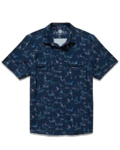 MADEFLEX SAILBOAT PRINT UPF PERFORMANCE SHIRT (FINAL SALE) 7 MADEFLEX SAILBOAT PRINT UPF PERFORMANCE SHIRT (FINAL SALE) -Cheap Shirts Store M SM23WS1446 STEWART SS PERFORMANCE SAILBOAT AND FLAG PRINT SHIRT NAVY 003