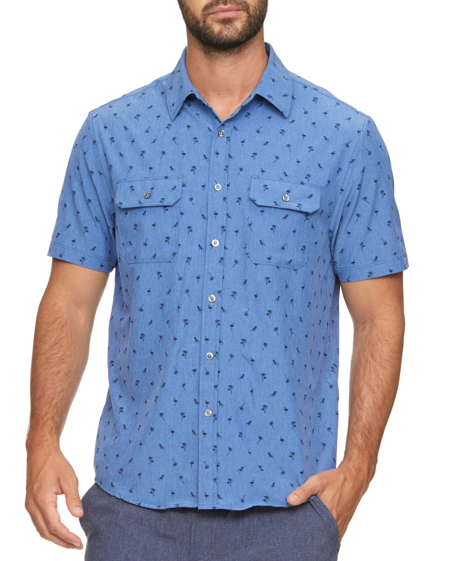 MADEFLEX FLAMINGO PRINT UPF PERFORMANCE SHIRT 1 MADEFLEX FLAMINGO PRINT UPF PERFORMANCE SHIRT