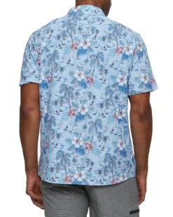 MADEFLEX TROPICAL PRINT UPF PERFORMANCE SHIRT (FINAL SALE) 7 MADEFLEX TROPICAL PRINT UPF PERFORMANCE SHIRT (FINAL SALE) -Cheap Shirts Store M SP23WS1193 TYBEE SS PERFORMANCE TROPICAL PRINT SHIRT LIGHT BLUE COMBO 733