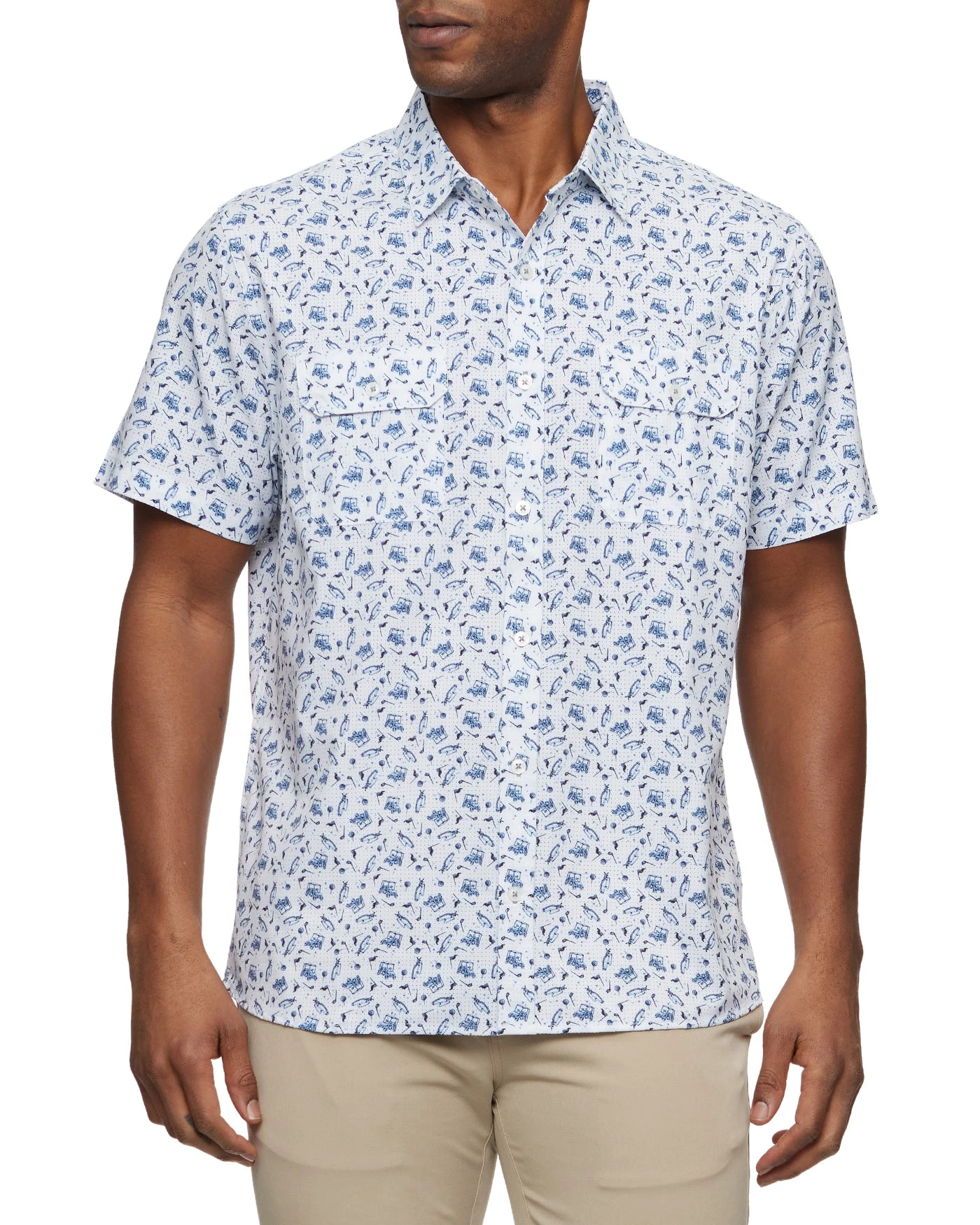 MADEFLEX GOLF PRINT UPF PERFORMANCE SHIRT (FINAL SALE) 1 MADEFLEX GOLF PRINT UPF PERFORMANCE SHIRT (FINAL SALE)