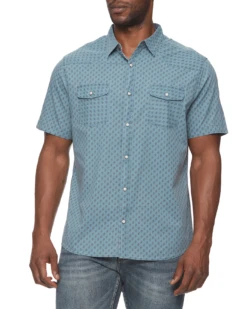 SMITHLAND LEAF PRINT VINTAGE WASHED WESTERN SHIRT (FINAL SALE)