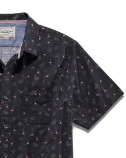 BARDWELL FLAMINGO PRINT SHIRT (FINAL SALE) 8 BARDWELL FLAMINGO PRINT SHIRT (FINAL SALE) -Cheap Shirts Store SM23WS1371 BARDWEELL SS FLAMINGO PRINT SHIRT BLACK 004