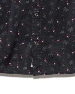 BARDWELL FLAMINGO PRINT SHIRT (FINAL SALE) 9 BARDWELL FLAMINGO PRINT SHIRT (FINAL SALE) -Cheap Shirts Store SM23WS1371 BARDWELL SS FLAMMINGO PRINT SHIRT BLACK 004