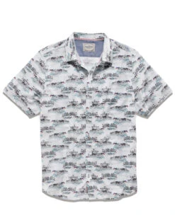 PALMDALE BEACH PRINT SHIRT (FINAL SALE) 12 PALMDALE BEACH PRINT SHIRT (FINAL SALE) -Cheap Shirts Store SM23WS1447 PALMDALE SS BEACH PRINT SHIRT WHITE MULTI 005