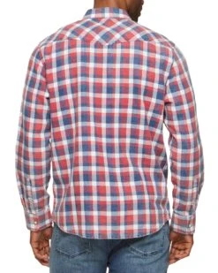 DAWSON WESTERN SHIRT 6 DAWSON WESTERN SHIRT -Cheap Shirts Store SM23WS1726 DAWSON LS WESTERN SHIRT RED WHITE BLUE CHECK 002