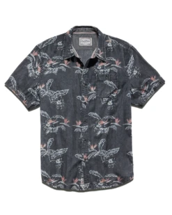 PINECREST PALM PRINT SHIRT (FINAL SALE) 9 PINECREST PALM PRINT SHIRT (FINAL SALE) -Cheap Shirts Store SP22WS017 PINECREST SS TROPICAL PRINT VINTAGE WASH SHIRT CHARCOAL MULTI 011
