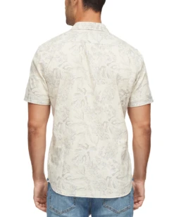 MADEIRA PINEAPPLE PRINT LINEN-BLEND SHIRT (FINAL SALE) 9 MADEIRA PINEAPPLE PRINT LINEN-BLEND SHIRT (FINAL SALE) -Cheap Shirts Store SP22WS132 CREAM BLUE 024 1