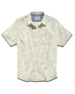 MADEIRA PINEAPPLE PRINT LINEN-BLEND SHIRT (FINAL SALE) 8 MADEIRA PINEAPPLE PRINT LINEN-BLEND SHIRT (FINAL SALE) -Cheap Shirts Store SP22WS132 DESTIN SS PINAPPLE PRINT SHIRT CREAM CHARCOAL 002