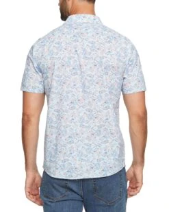 KISSIMMEE VINTAGE WASHED PALM PRINT SHIRT (FINAL SALE) 6 KISSIMMEE VINTAGE WASHED PALM PRINT SHIRT (FINAL SALE) -Cheap Shirts Store SP23WS1093 KISSIMMEE SS VINTAGE WASH PALM PRINT SHIRT LIGHT BLUE CORAL 009