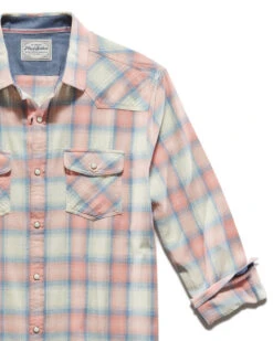 WOOSTER VINTAGE WASHED WESTERN SHIRT 7 WOOSTER VINTAGE WASHED WESTERN SHIRT -Cheap Shirts Store SP23WS1162 WOOSTER LS VINTAGE WASH WESTERN SHIRT CORAL CREAM BLUE 005 1 54d42d06 95a1 4727 a00a 377285f05dd1