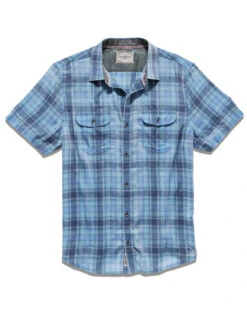 BUSHNELL VINTAGE SOFT SHIRT (FINAL SALE) 9 BUSHNELL VINTAGE SOFT SHIRT (FINAL SALE) -Cheap Shirts Store SP23WS1203 BUSHNELL SS VINTAGE WASH DOUBLE POCKET SHIRT NAVY BLUE AQUA 008