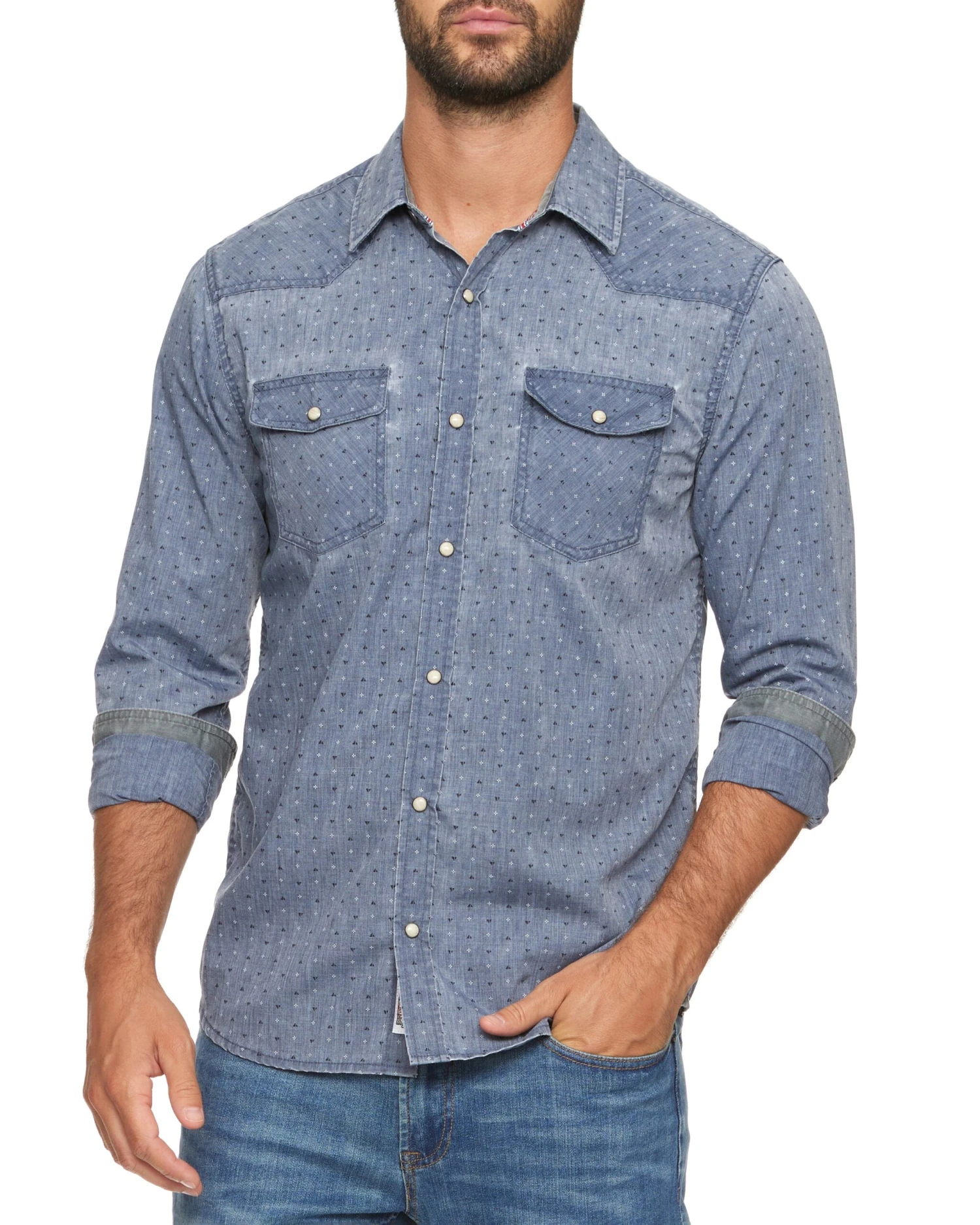 MENA DOT PRINT VINTAGE SOFT WESTERN SHIRT 1 MENA DOT PRINT VINTAGE SOFT WESTERN SHIRT