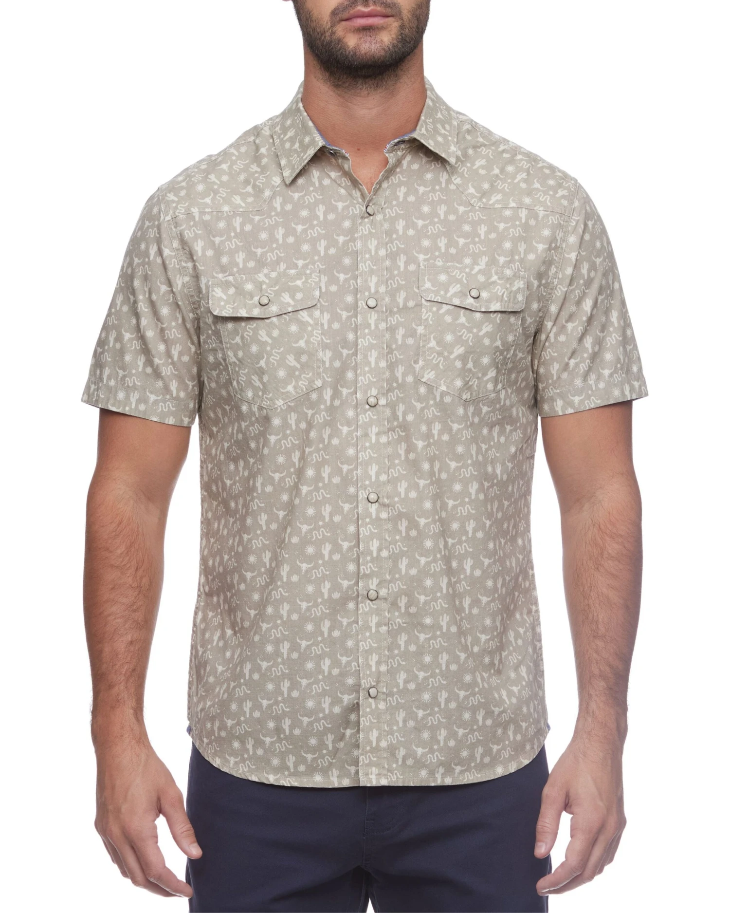 BRAWLEY VINTAGE WASHED DESERT PRINT WESTERN SHIRT (FINAL SALE) 1 BRAWLEY VINTAGE WASHED DESERT PRINT WESTERN SHIRT (FINAL SALE)